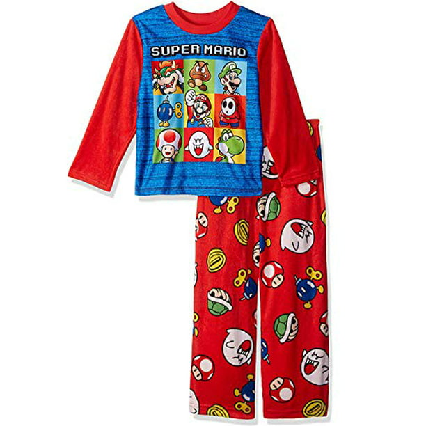 Super Mario It's Me Mario Long 2 Piece Pajama PJ Set Boys Size 10 NWT #5